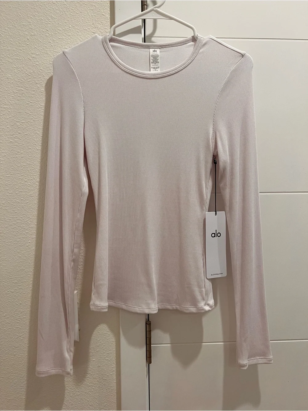 NWT | ALO Ribbed Modal Long Sleeve Top White